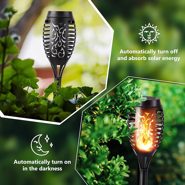 Solar Powered Fire Flame Design Garden Light