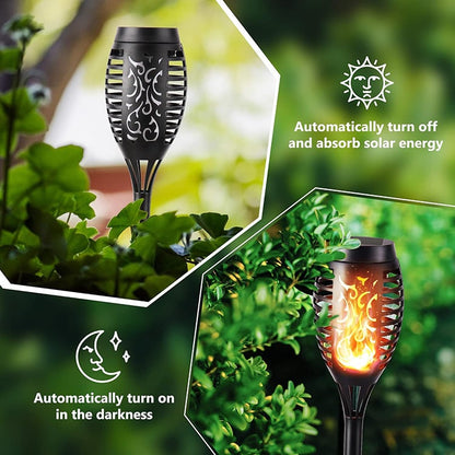 Solar Powered Fire Flame Design Garden Light