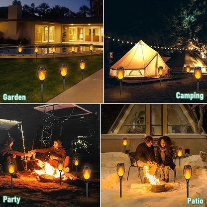 Solar Powered Fire Flame Design Garden Light