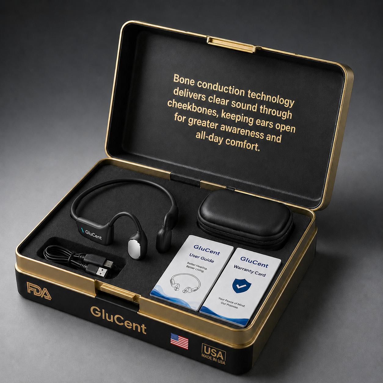 🔥 Final 2 Hours : Only Limited Stock Left🏆GluCent®  Bone Conduction Smart Hearing Headphones （Mayo Clinic Recommended）