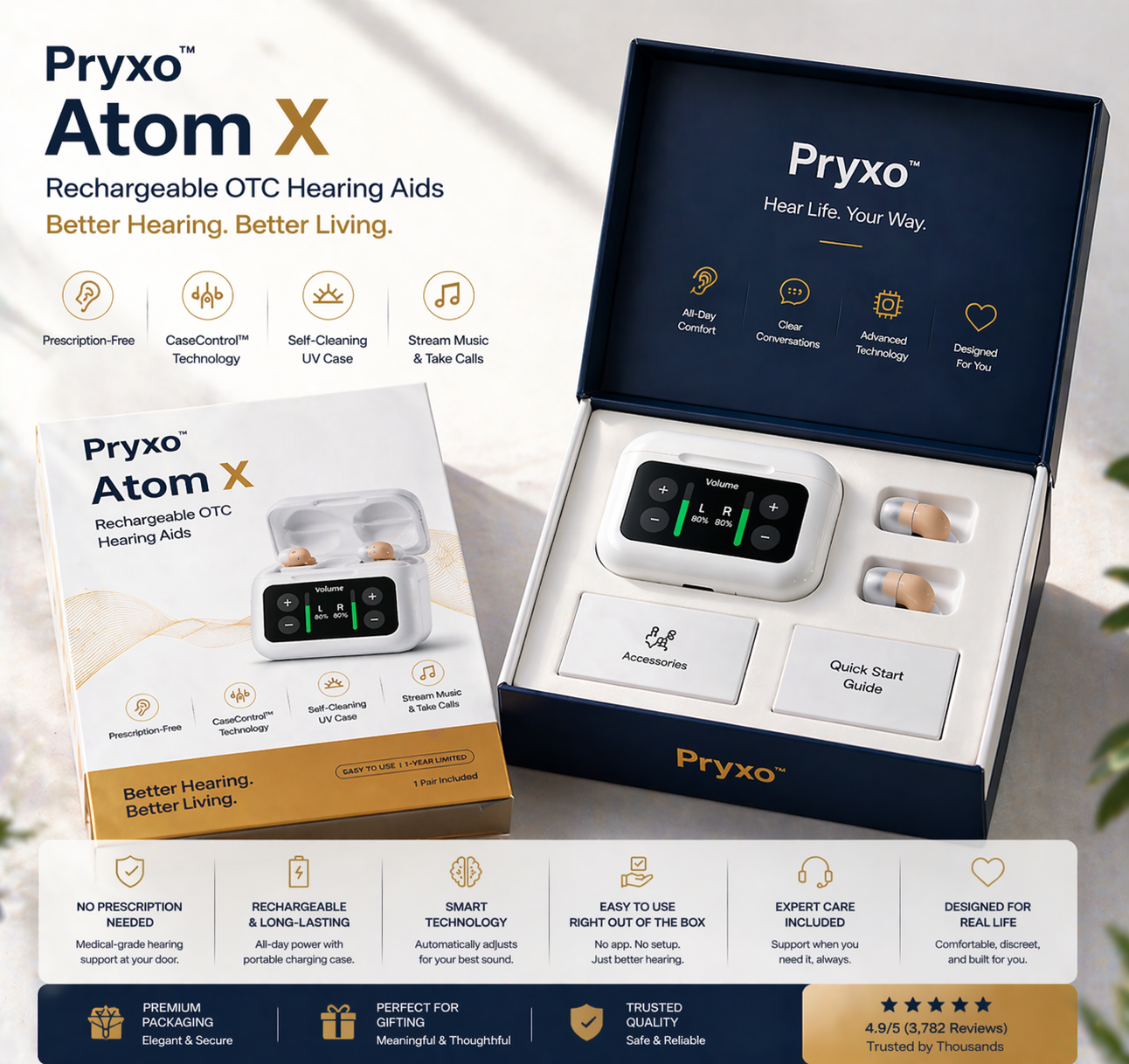 🔥 Only 3 Hours Left! 👂 Pryxo™ Atom X Smart Hearing Aids — Clearer Sound, More Comfortable Living 💖🔊