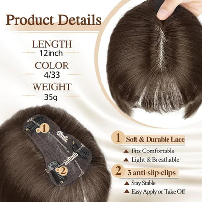 💥Limited Time Big Sale 50% OFF💥 Natural Hair Toppers with Bangs for Women