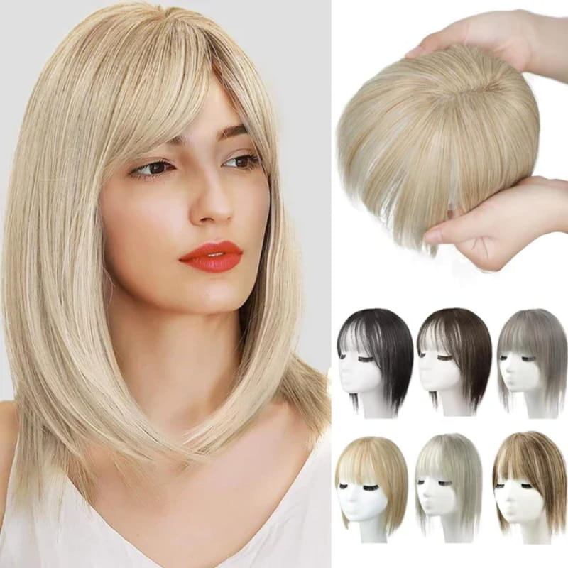 💥Limited Time Big Sale 50% OFF💥 Natural Hair Toppers with Bangs for Women