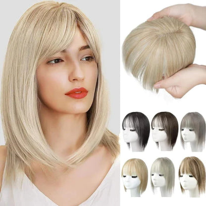 💥Limited Time Big Sale 50% OFF💥 Natural Hair Toppers with Bangs for Women