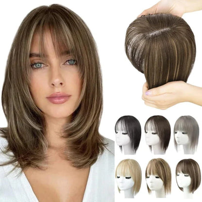 💥Limited Time Big Sale 50% OFF💥 Natural Hair Toppers with Bangs for Women