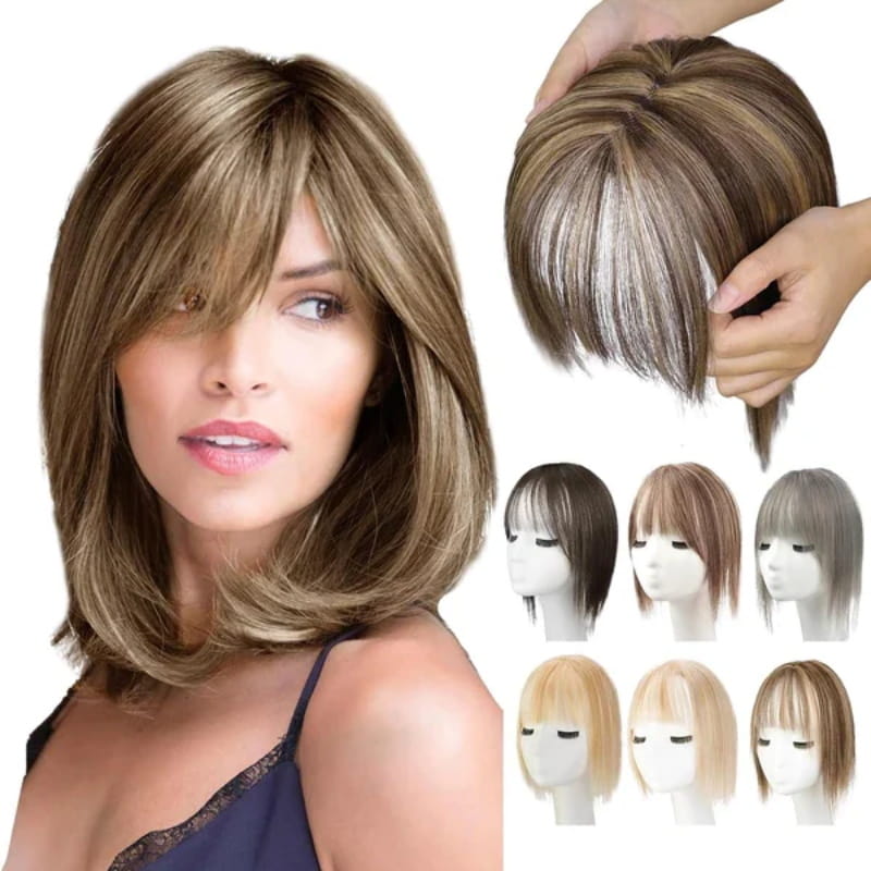 💥Limited Time Big Sale 50% OFF💥 Natural Hair Toppers with Bangs for Women
