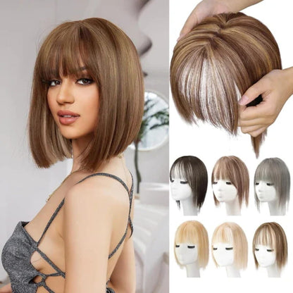 💥Limited Time Big Sale 50% OFF💥 Natural Hair Toppers with Bangs for Women