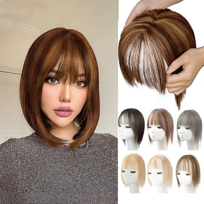 💥Limited Time Big Sale 50% OFF💥 Natural Hair Toppers with Bangs for Women