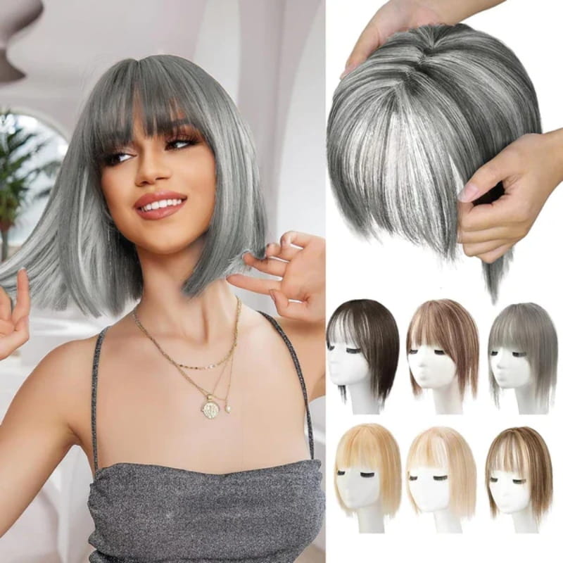 💥Limited Time Big Sale 50% OFF💥 Natural Hair Toppers with Bangs for Women